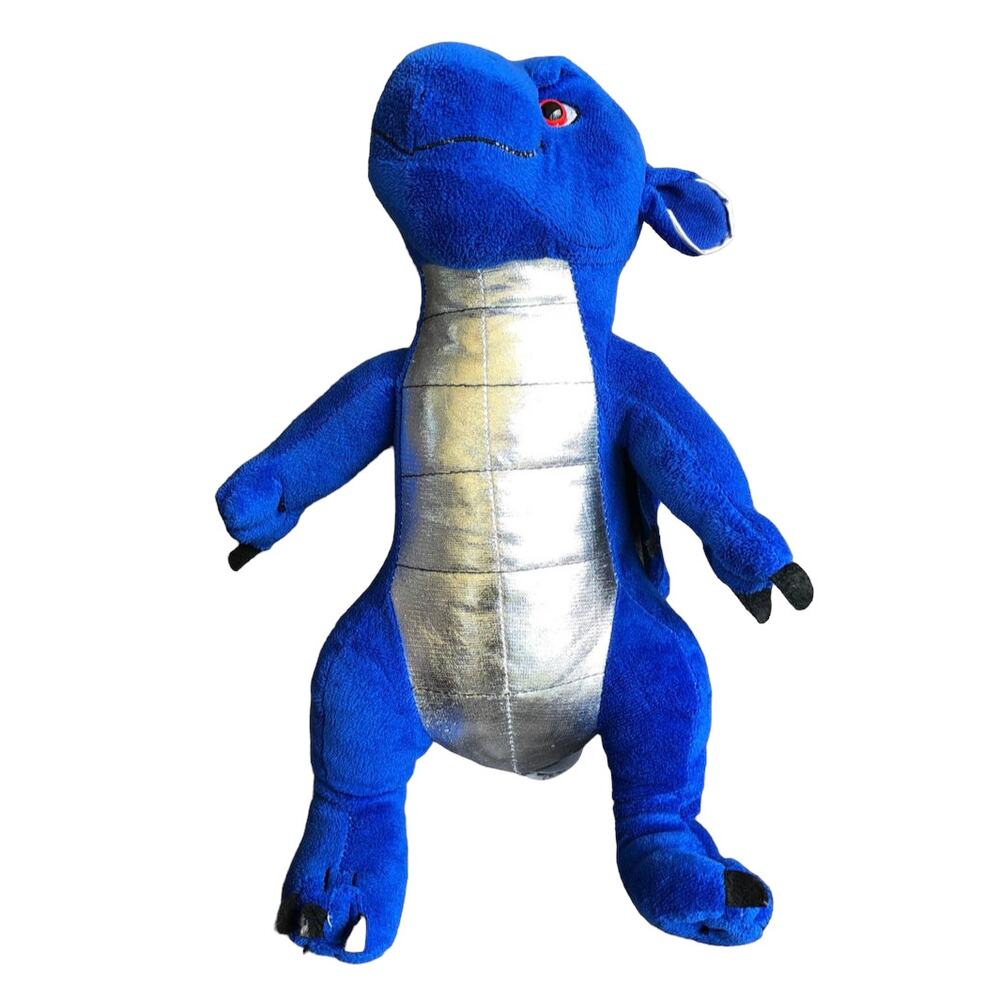 Animaland Dragon Plush Blue Silver 15" Red Eyes 2011 Stuffed Animal 15" Ice Fire